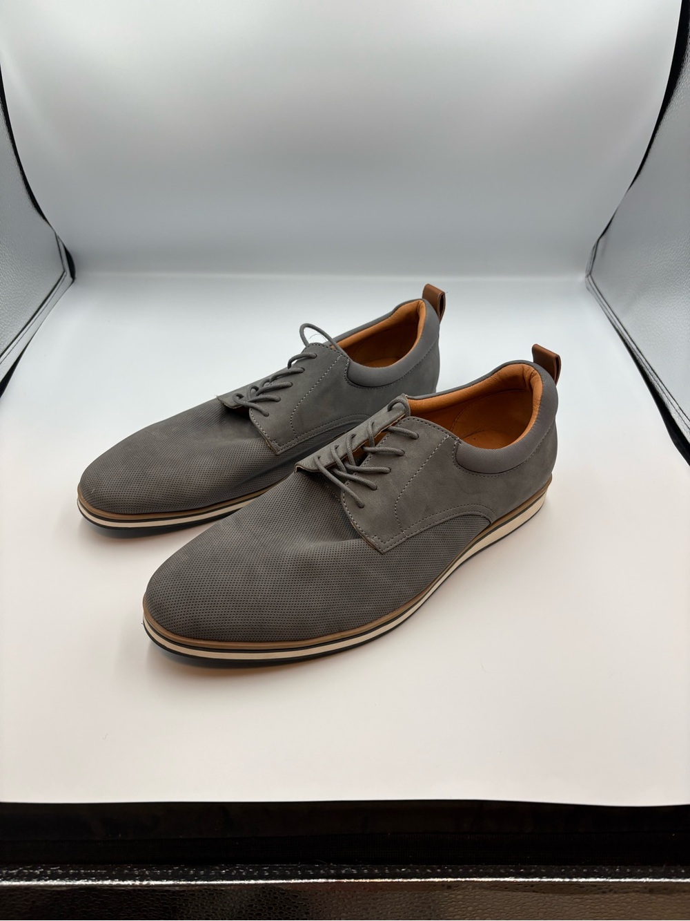JF J Ferrar Men’s Oxford Shoes SZ 12 M Gray NWT